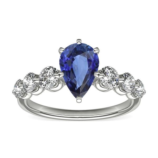 66916 3 CT Ceylon Sapphire & Diamond Gemstone Jewelry Anniversary Ring, Size 6.5