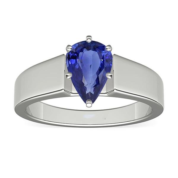 66935 Solitaire Ceylon 1.50 CT Prong Set Ladies Sapphire Ring, Size 6.5