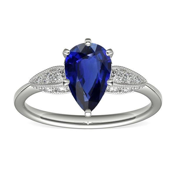 Picture of Harry Chad Enterprises 66954 3.50 CT Gold Pear Cut Srilanka Diamond Ring&#44; Size 6.5