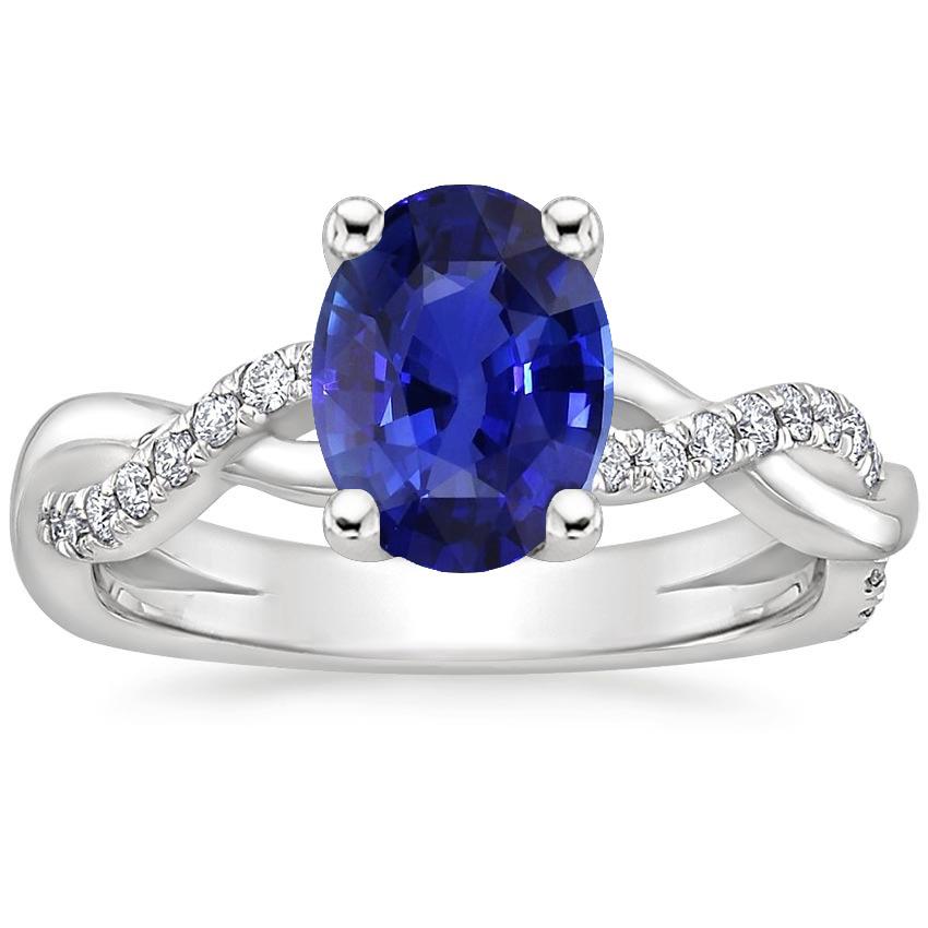67385 Gemstone Oval Ceylon 4.50 CT Diamonds Sapphire Ring, Size 6.5