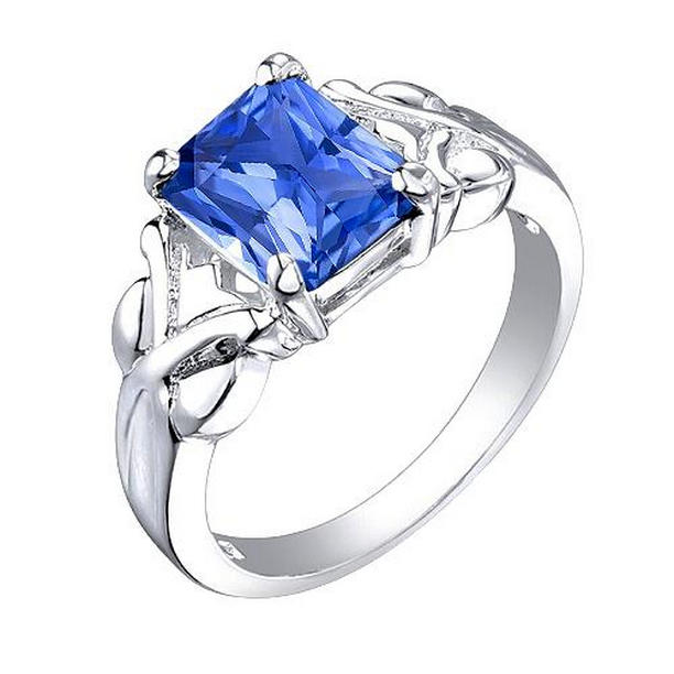 68321 2.50 CT Trillion Diamond Womens Vintage Style Sapphire 3 Stone Ring, Size 6.5 -  Harry Chad Enterprises