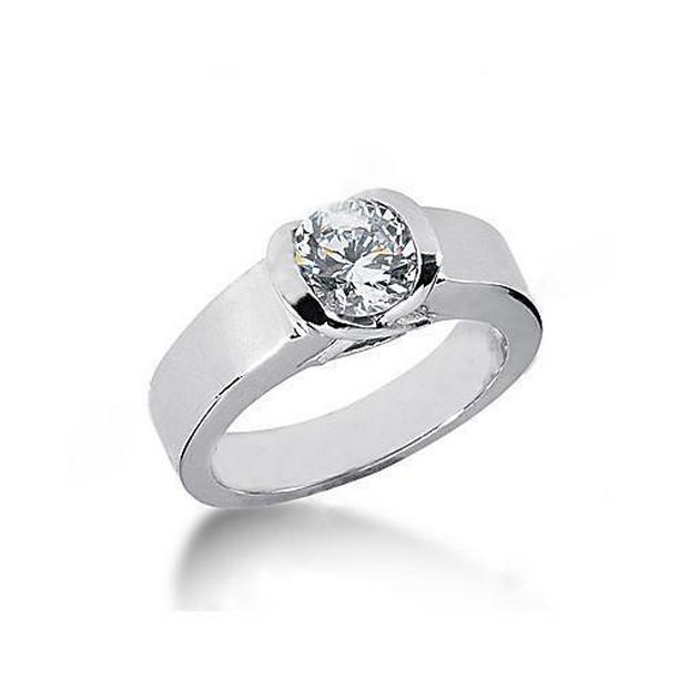 9398 1.51 CT Diamond Solitaire Engagement Ring, 14K White Gold - Size 6.5