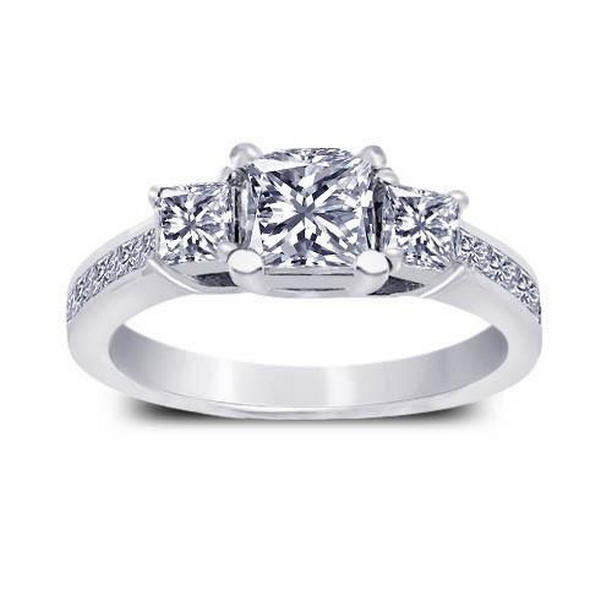 965 2 CT Diamond Anniversary Ring, 14K White Gold - Size 6.5