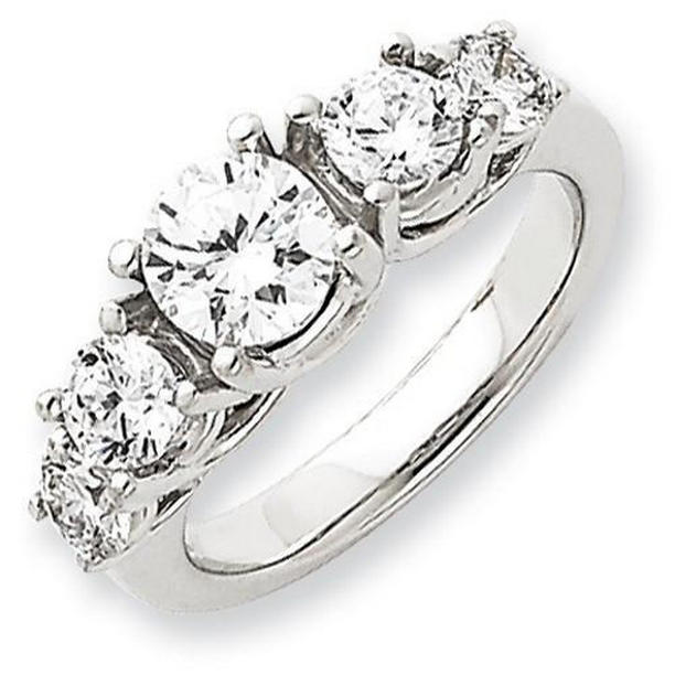 9960 2 CT Diamond Womens Anniversary Ring, 14K White Gold - Size 6.5