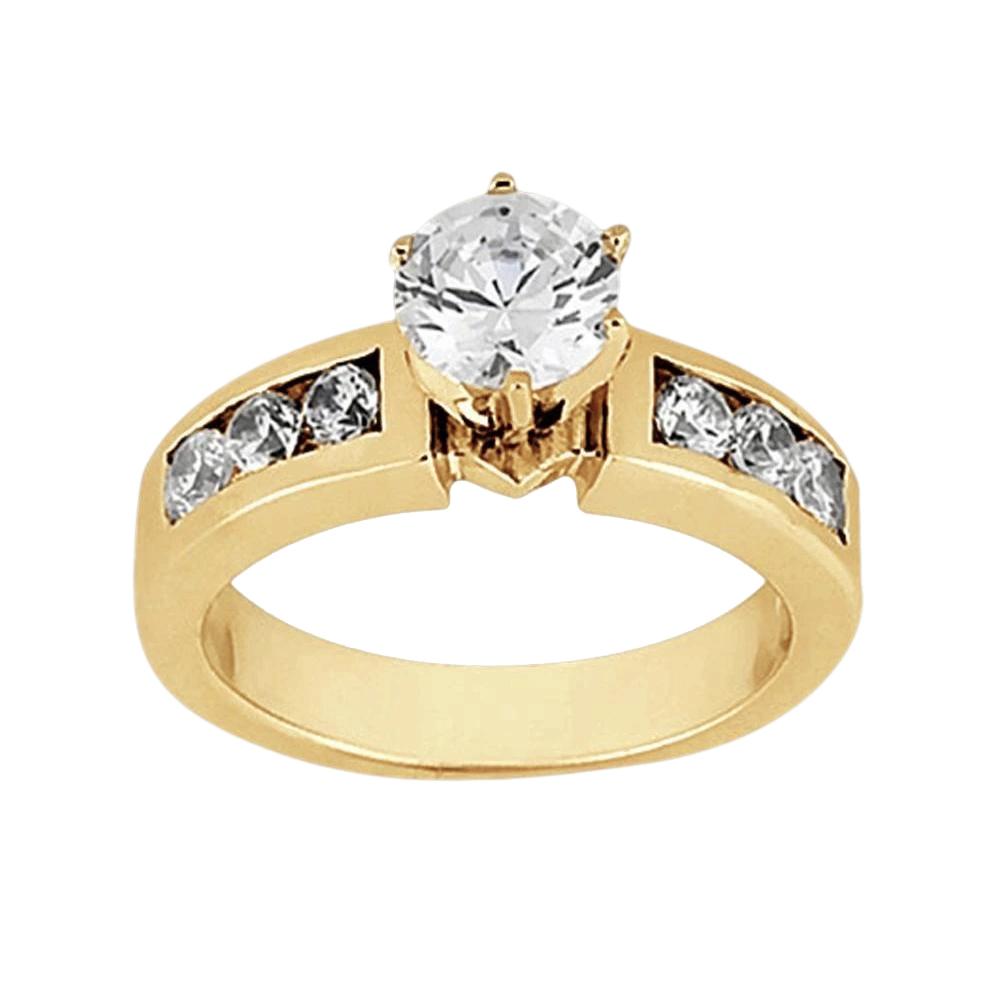 Picture of Harry Chad Enterprises 14950 Solitaire with Accent Diamond 2.15 CT Ring&#44; 14K Yellow Gold - Size 6.5