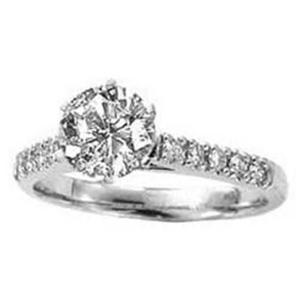 Picture of Harry Chad Enterprises 1512 1.44 CT Round Diamond Ring with Accents&#44; White Gold - Size 6.5
