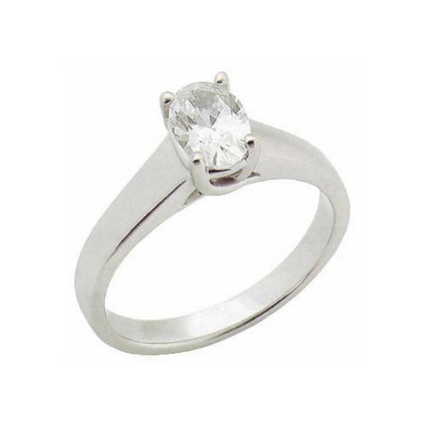 Picture of Harry Chad Enterprises 1540 1.65 CT Oval Cut Diamond Solitaire Ring&#44; White Gold - Size 6.5