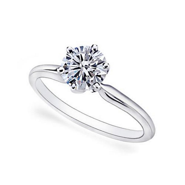 Picture of Harry Chad Enterprises 1548 1 CT Womens Diamond Solitaire Engagement Ring, 14K White Gold - Size 6.5