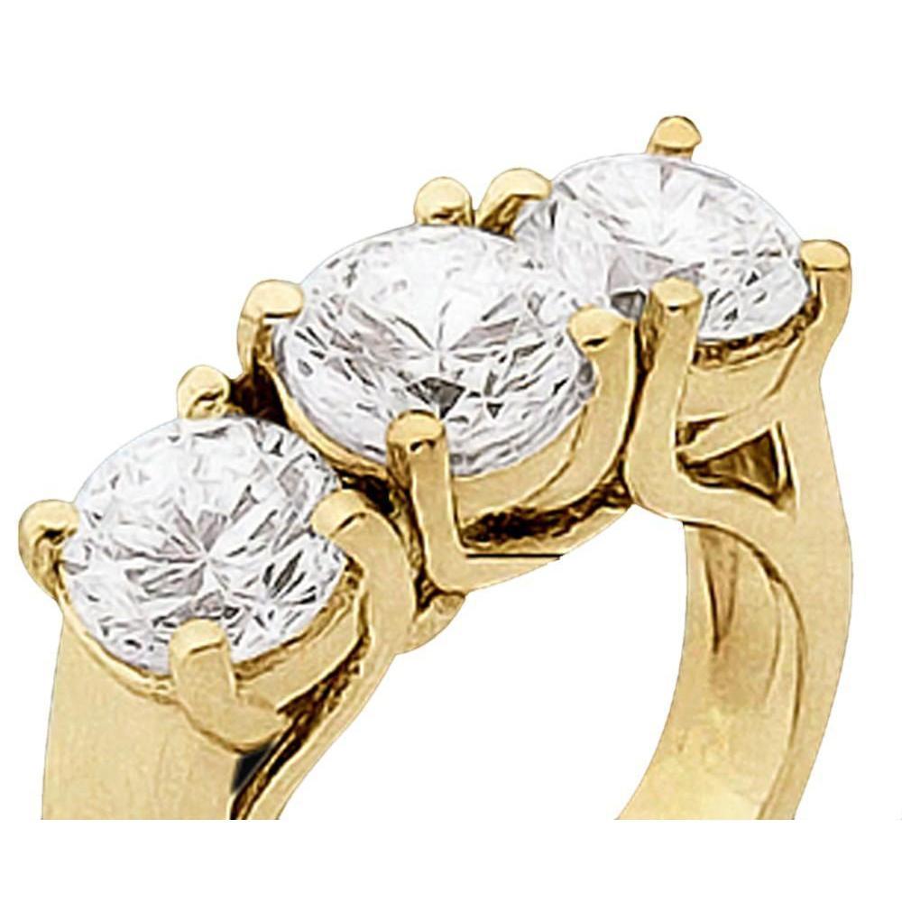 Picture of Harry Chad Enterprises 15673 1.50 CT Engagement 3 Stone Solid Diamond Ring&#44; 18K Yellow Gold - Size 6.5