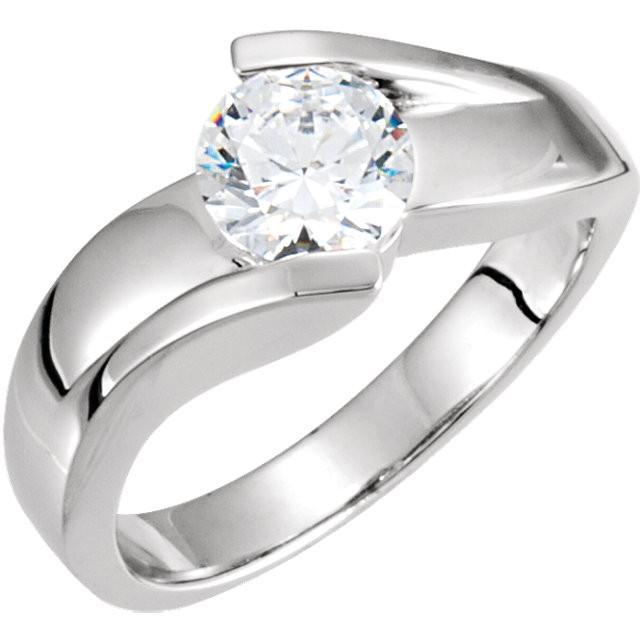 Picture of Harry Chad Enterprises 10058 1 CT Solitaire Diamond Engagement Ring&#44; 14K White Gold - Size 6.5