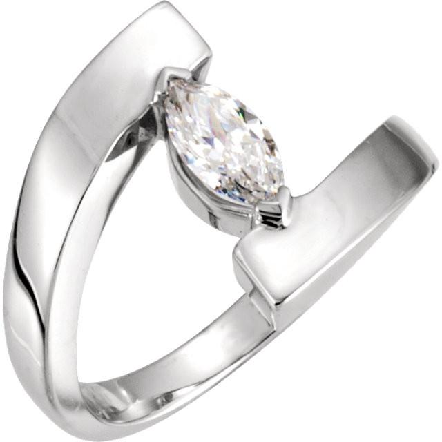 Picture of Harry Chad Enterprises 10065 1 CT Marquise Diamond Engagement Ring&#44; 14K White Gold - Size 6.5