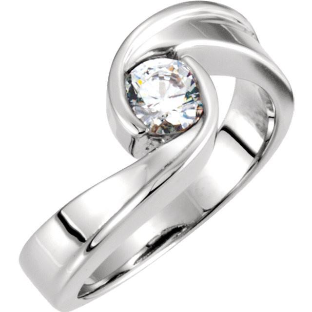 Picture of Harry Chad Enterprises 10072 0.75 CT Solitaire Round Diamond Engagement Ring, 14K White Gold - Size 6.5