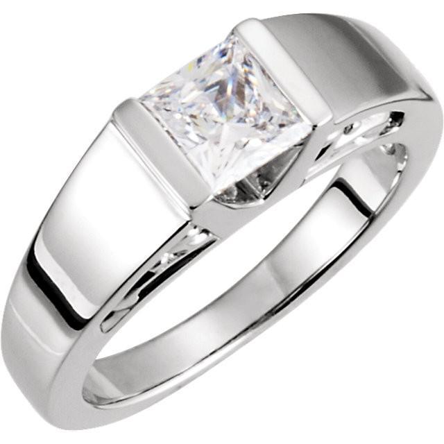 Picture of Harry Chad Enterprises 10085 1 CT Princess Diamond Solitaire Engagement Ring&#44; 14K White Gold - Size 6.5