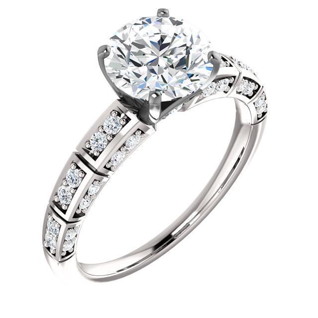 Picture of Harry Chad Enterprises 1014 1.81 CT Round Diamond Engagement Ring&#44; 14K White Gold - Size 6.5