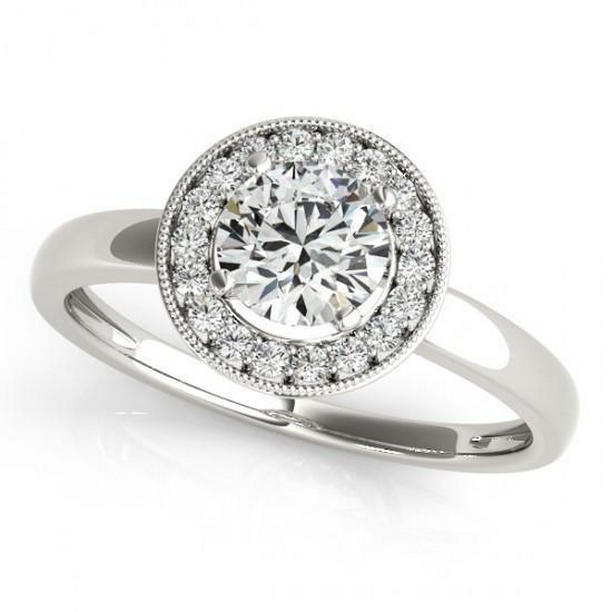 Picture of Harry Chad Enterprises 10168 1.75 CT Round Diamond Halo Anniversary Ring&#44; 14K White Gold - Size 6.5