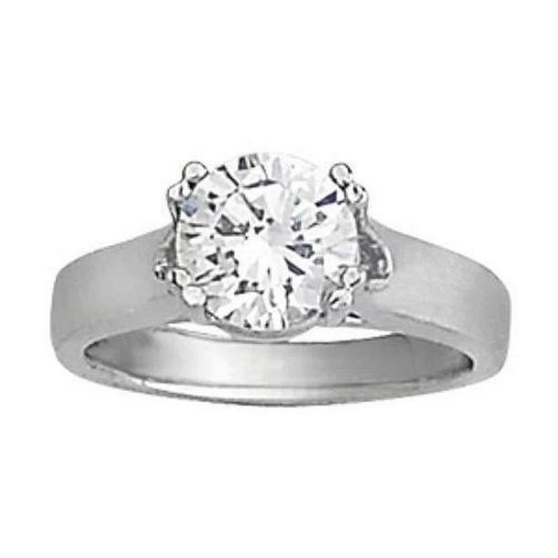 Picture of Harry Chad Enterprises 10394 2 CT Diamond Solitaire Engagement Ring&#44; 14K White Gold - Size 6.5