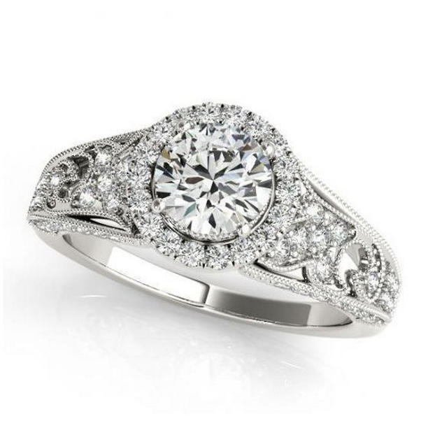 Picture of Harry Chad Enterprises 10534 Diamond 1.25 CT Antique Style Womens Engagement Ring, Size 6.5