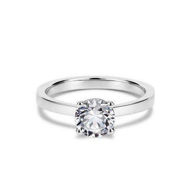 Picture of Harry Chad Enterprises 29039 14K White Gold Solitaire Brilliant Cut 2 CT Diamond Anniversary Ring&#44; Size 6.5