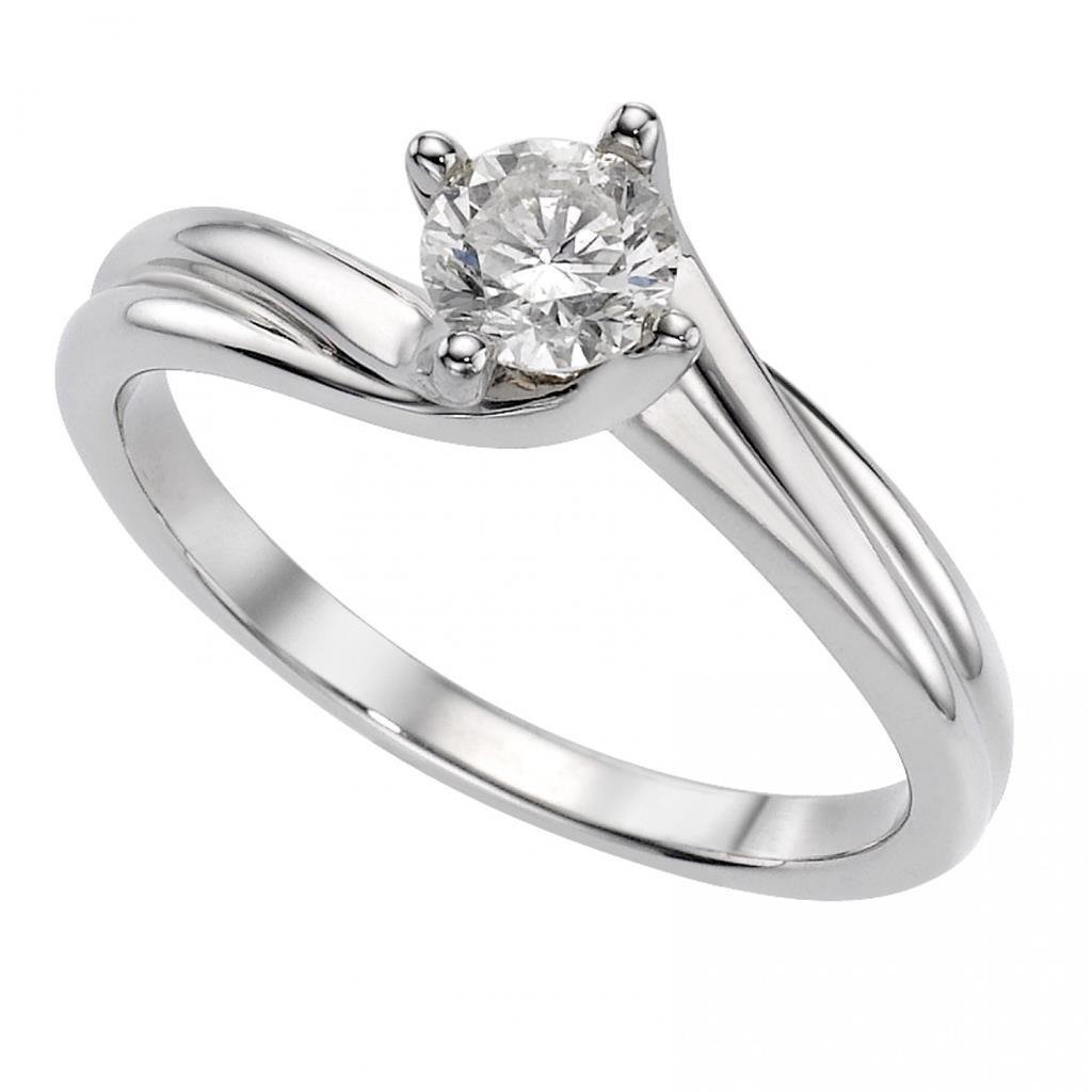 Picture of Harry Chad Enterprises 29107 Round Cut 2 CT Diamond Engagement Solitaire Ring&#44; 14K White Gold - Size 6.5