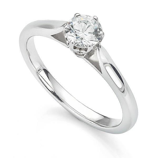 Picture of Harry Chad Enterprises 29177 Round Cut 1.25 CT Diamond Solitaire Ring&#44; 14K White Gold - Size 6.5