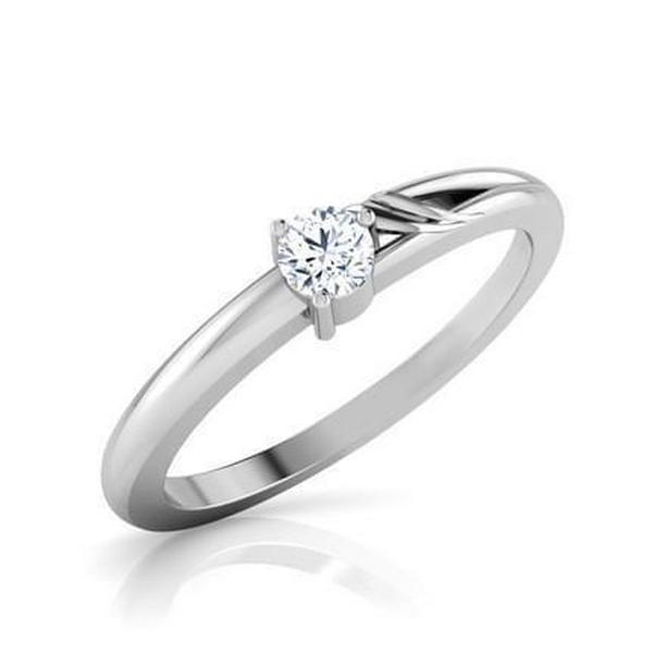 Picture of Harry Chad Enterprises 29399 Solitaire Round Cut 1.10 CT Diamond Engagement Ring, Size 6.5