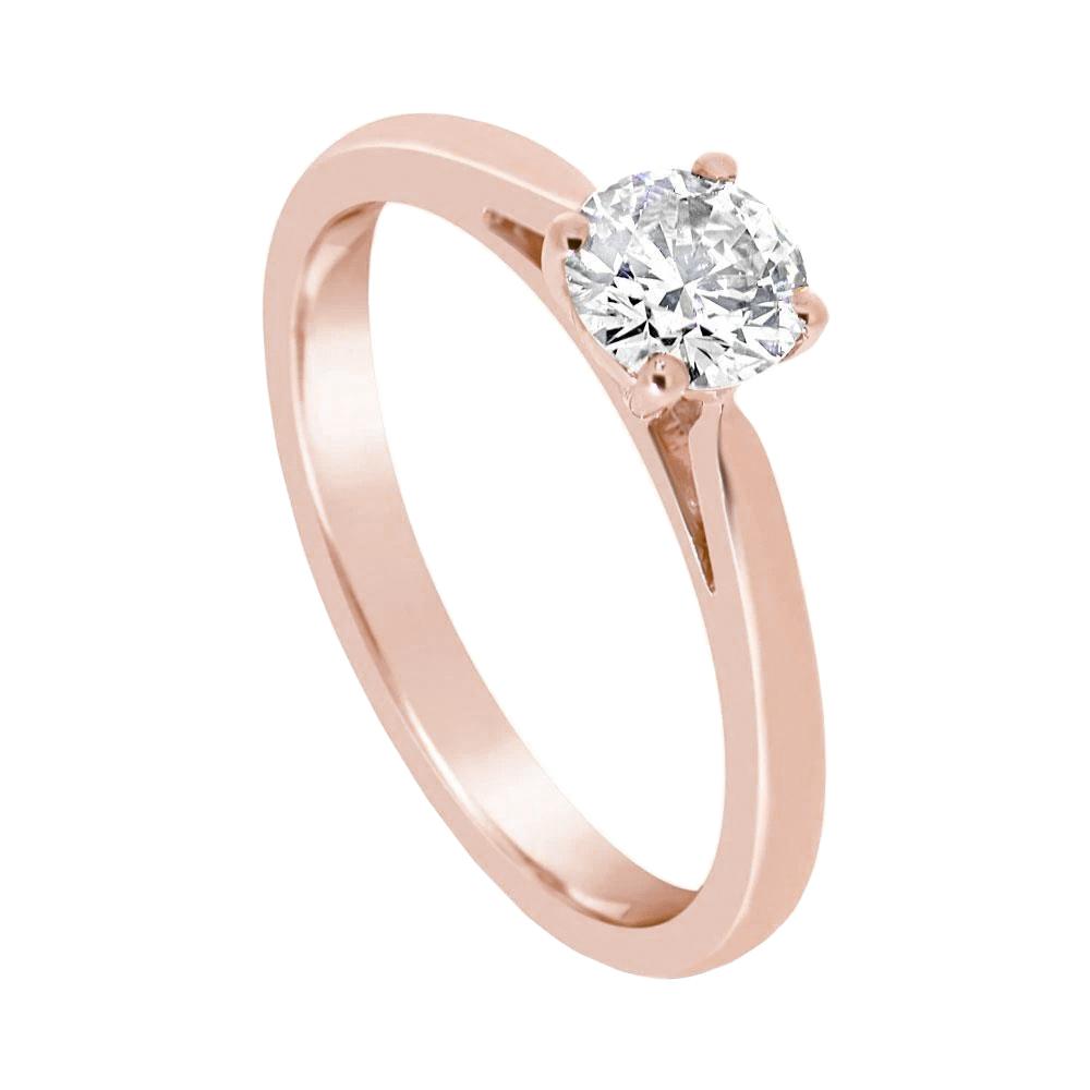 Picture of Harry Chad Enterprises 35154 Rose Gold Solitaire 1 CT Diamond Engagement Ring, Size 6.5