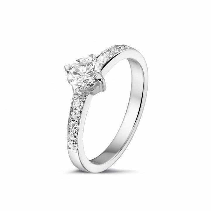 35428 1.75 CT Round Cut Diamonds Anniversary Ring, 14K White Gold - Size 6.5