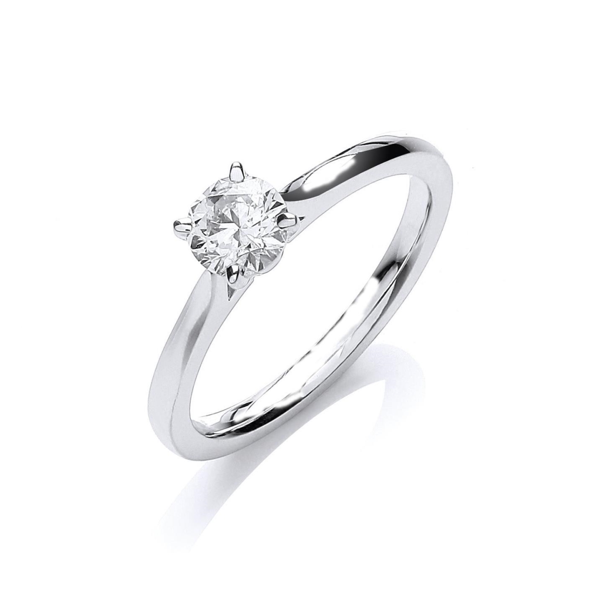 Picture of Harry Chad Enterprises 40022 Sparkling 1.50 CT Round Diamond Engagement Ring, 14K White Gold - Size 6.5