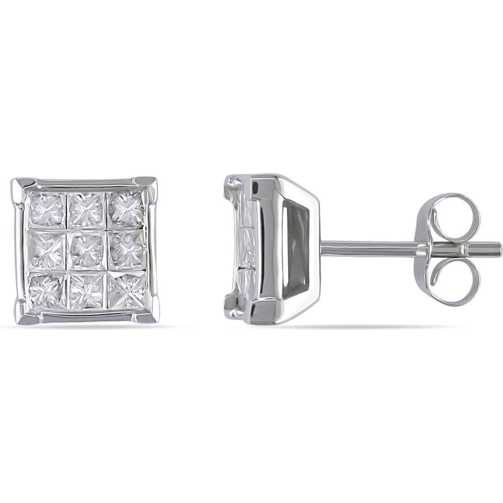 2.7 CT Brilliant Cut Diamond Stud Earring, 14K White Gold