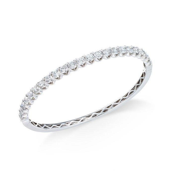 50777 3.45 CT Gorgeous Round Diamond Bangle, White Gold