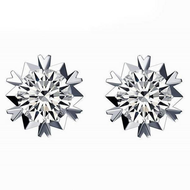50792 2 CT Round Solitaire Womens Gold Diamond Stud Earring
