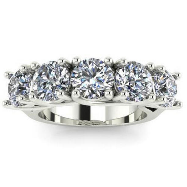 50808 2.5 CT Round Prong Set Diamond Wedding Band, Size 6.5