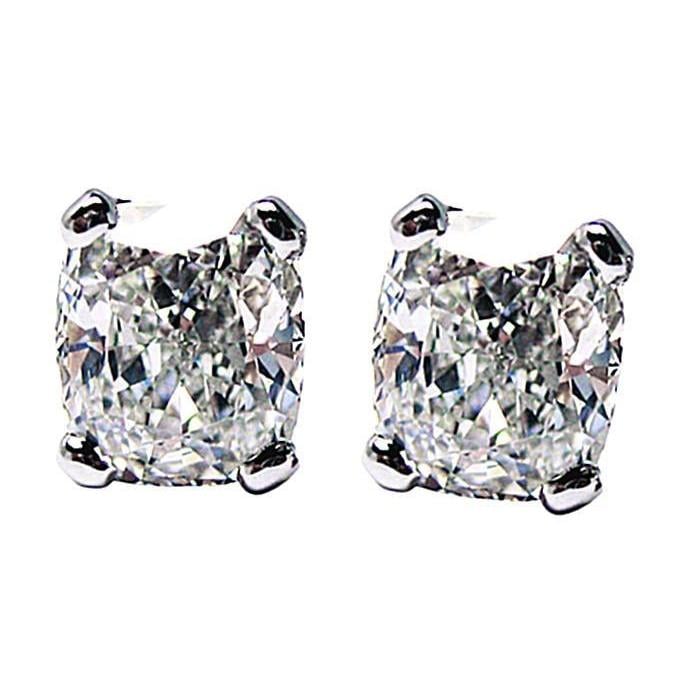 50858 1 CT G VS1 Cushion Cut Diamond Stud Earring