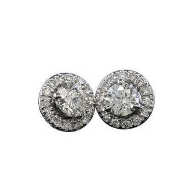 50867 23 CT Diamond Round Diamond Halo Stud Earrings