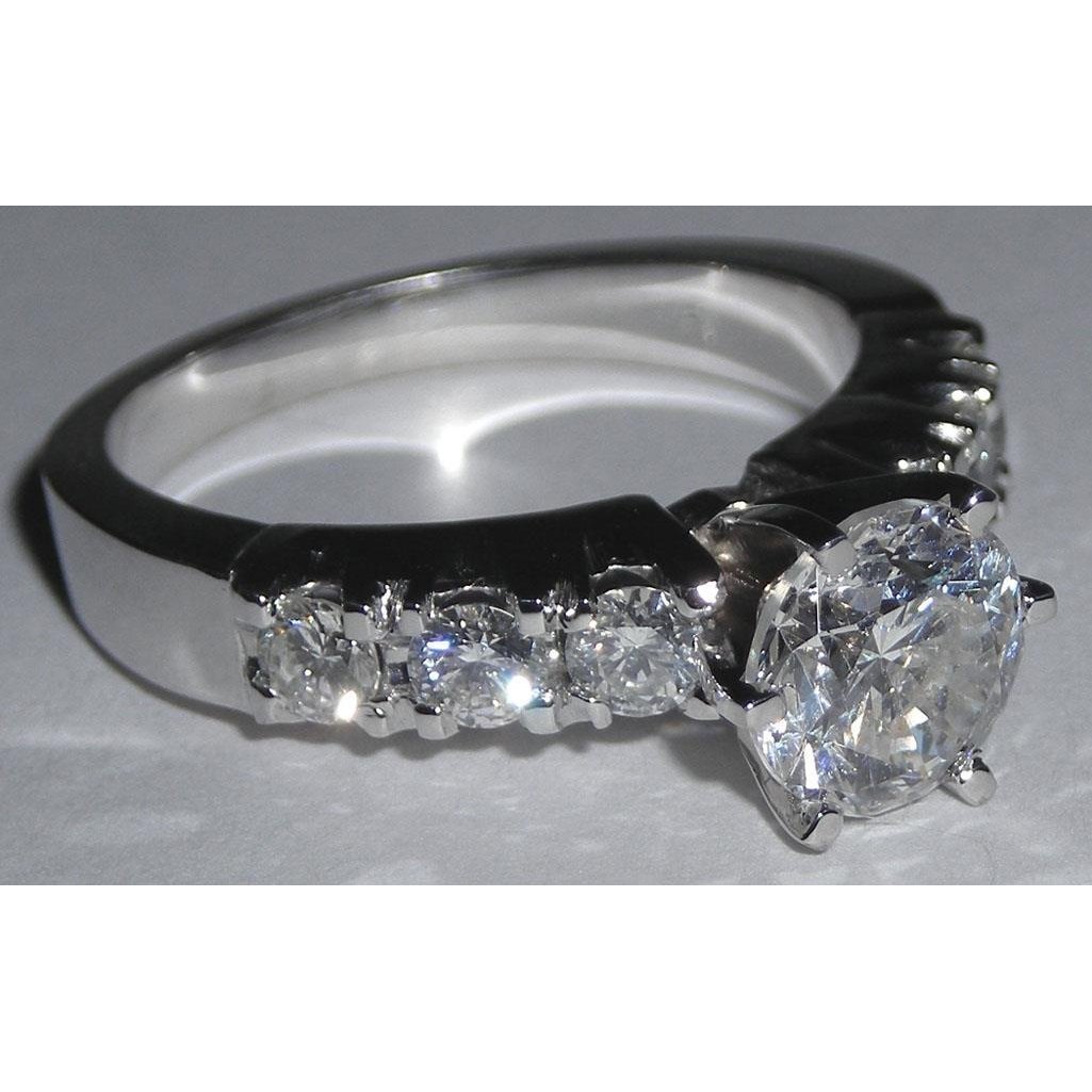 55477 2.23 CT Diamond White Gold Engagement Ring, Size 6.5