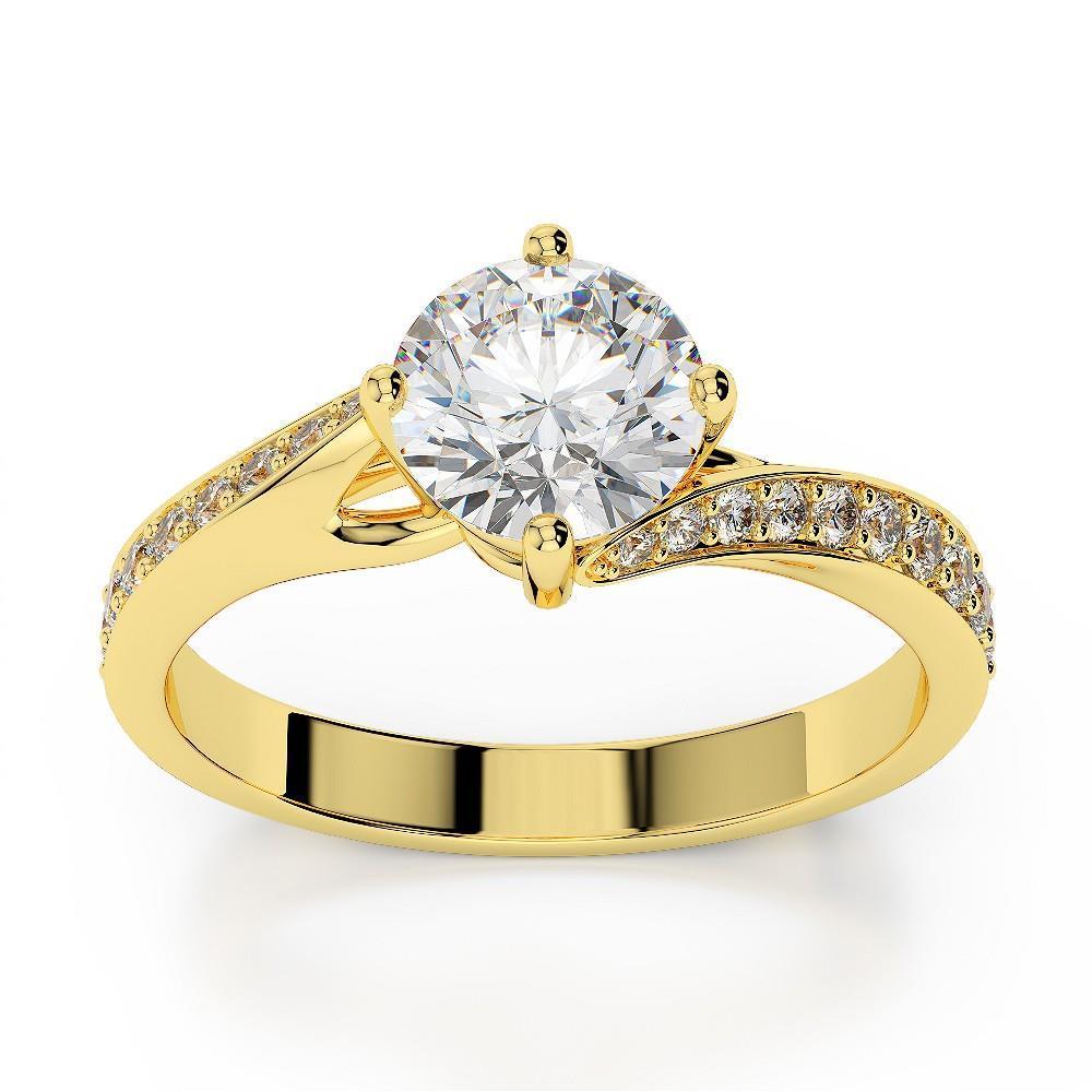 Picture of Harry Chad Enterprises 55492 2.75 CT Split Shank Diamond Wedding Ring&#44; 14K Yellow Gold - Size 6.5