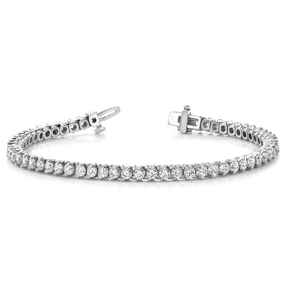 55512 5.60 CT Round Diamond Ladies Solid Tennis Bracelet, White Gold