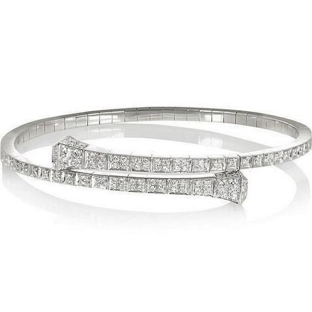 55529 3 CT Beautiful Round Diamond Bangle White Gold