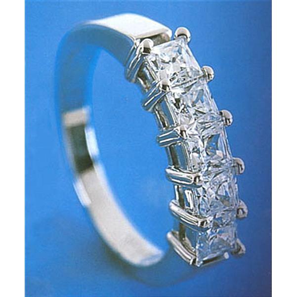 55698 2.5 CT High Brilliance Princess Cut Diamond Band, Size 6.5