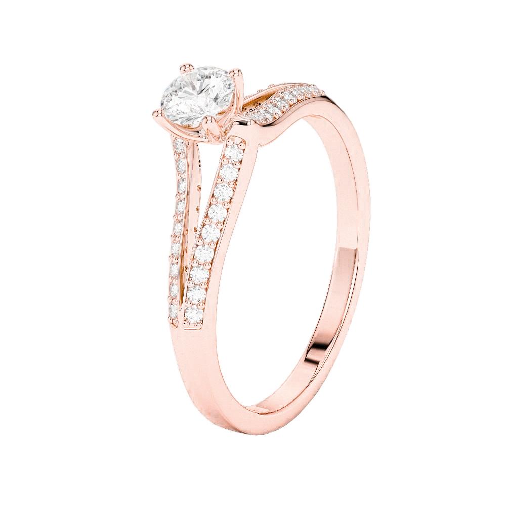 Picture of Harry Chad Enterprises 56926 2 CT Round Brilliant Cut Diamond Anniversary Ring, 14K Rose Gold - Size 6.5