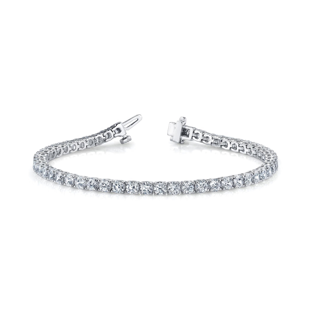 56973 Round Cut 7.50 CT Diamonds Tennis Bracelet, 14K White Gold