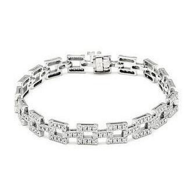 57010 4.00 CT Small Round Brilliant Cut Diamonds Bracelet, 14K White Gold