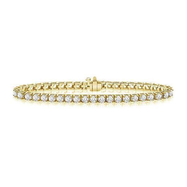 Picture of Harry Chad Enterprises 57013 6.60 CT Round Cut Diamonds 14K Yellow Gold Tennis Bracelet