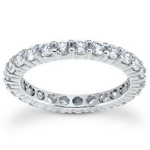 57975 1.25 CT Round Diamond Eternity Ladies Band, 14K Solid Gold - Size 6.5