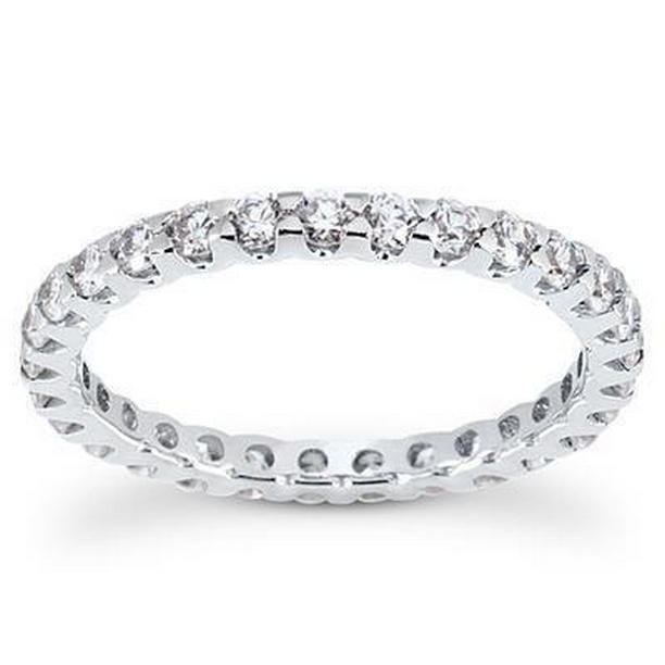 0.90 CT Womens Round Diamond Eternity Wedding Band, Size 6.5