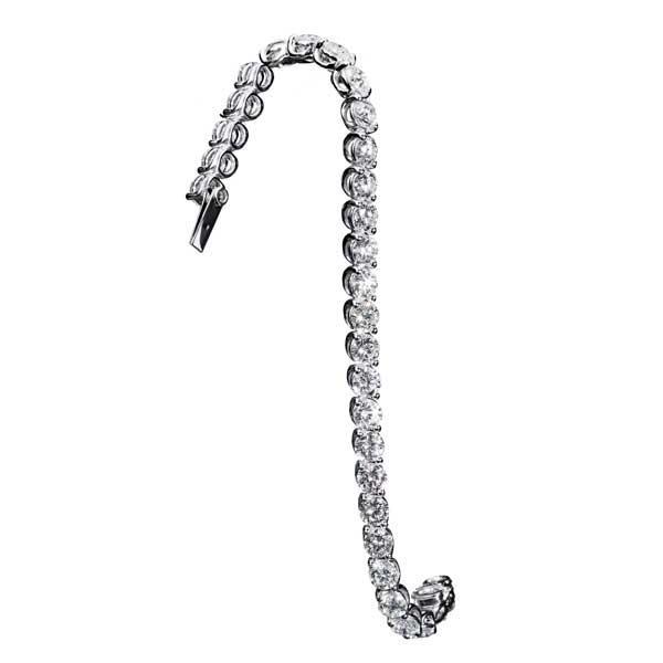 58017 4.5 CT Round Cut Diamond Tennis Ladies Solid Bracelet, 14K White Gold