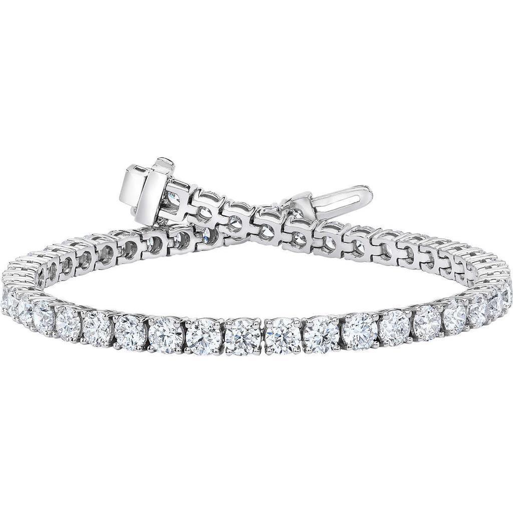 7.5 CT Gorgeous Round Prong Set Diamond Solid Gold Tennis Bracelet