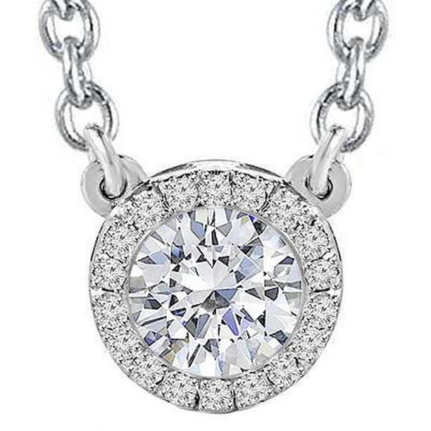 Picture of Harry Chad Enterprises 58048 14K White Gold 4.5 CT White Diamonds Pendant Necklace