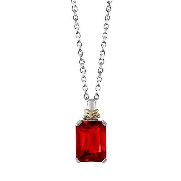 Picture of Harry Chad Enterprises 59318 6 CT Red Ruby Pendant Necklace with Chain&#44; 14K Gold