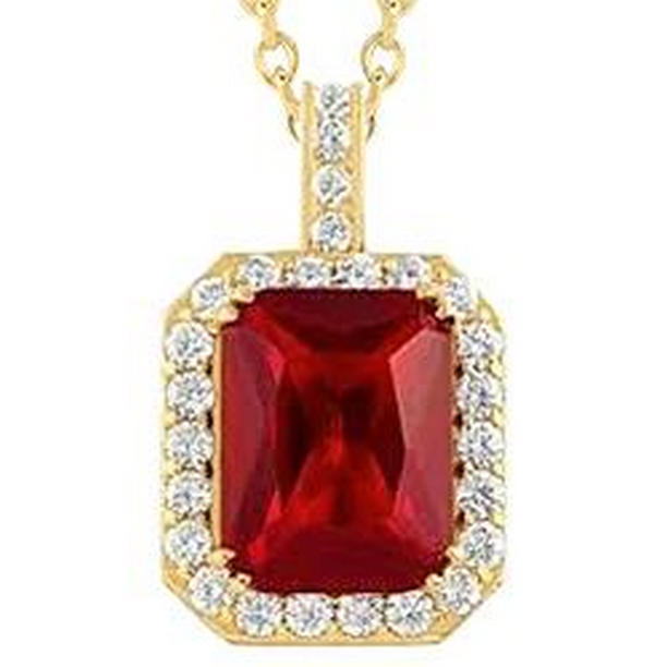 Picture of Harry Chad Enterprises 59320 6.45 CT Yellow Gold Ruby & Diamond Necklace Pendant